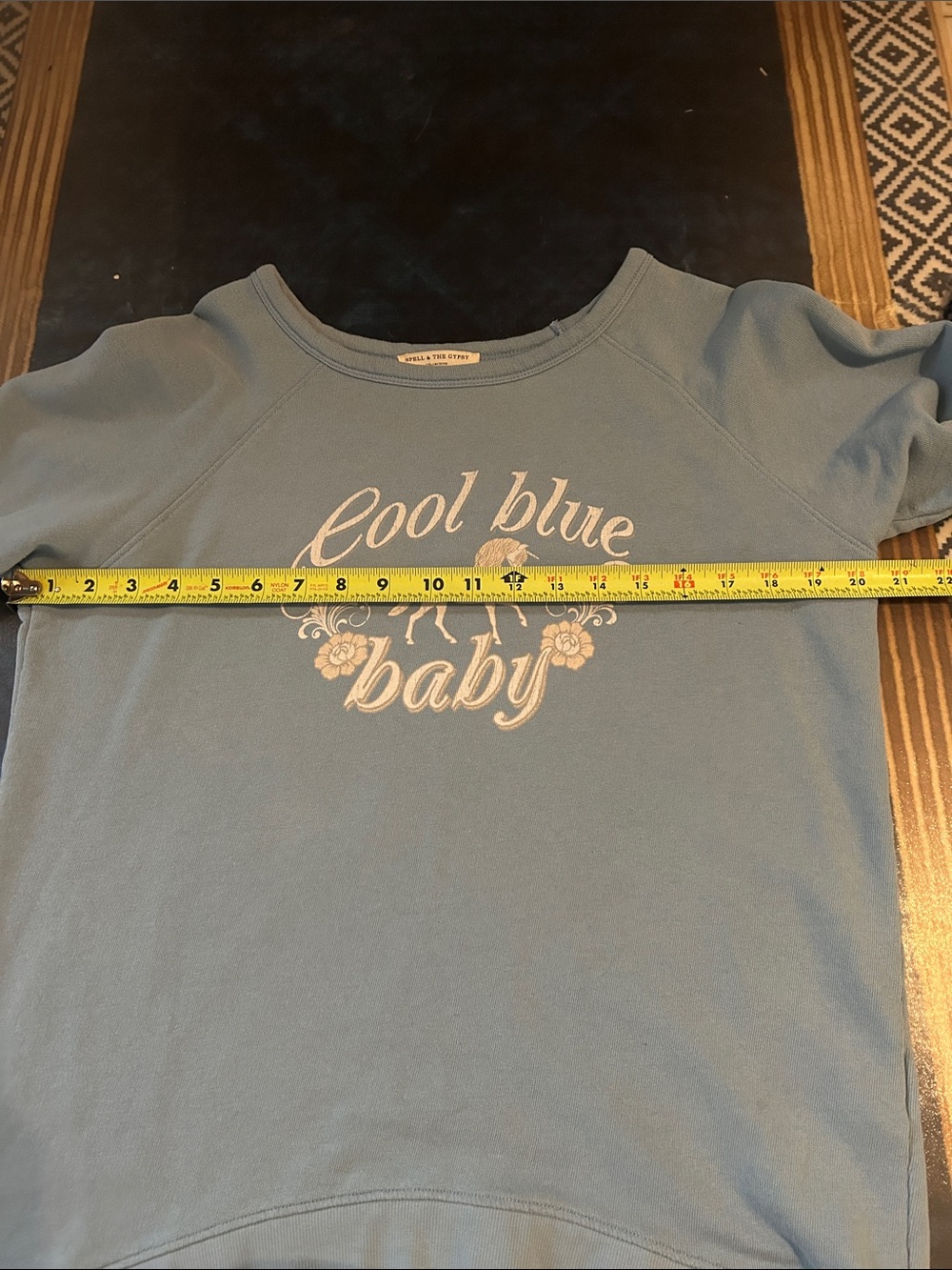 Spell 'Cool Blue Baby' Graphic Sweatshirt - Dusty Blue